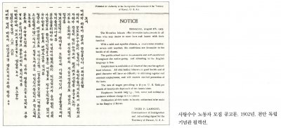 사탕수수 노동자 모집 공고문. 1902년. 천안 독립기념관 컬렉션.